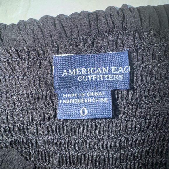 American Eagle Black Tiered Chiffon Mini Dress Size 0 Y2K - Picture 4 of 4